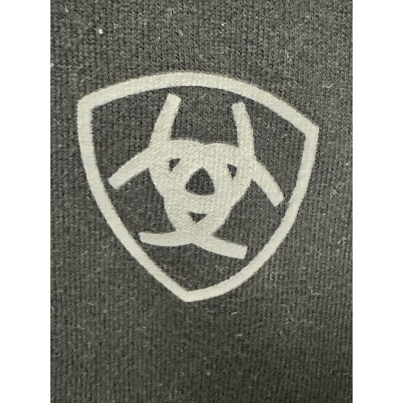 Ariat Sleeve Logo Hoodie Men 2XL Black Pullover Sweatshirt Country Rodeo Cowboy - Picture 3 of 8